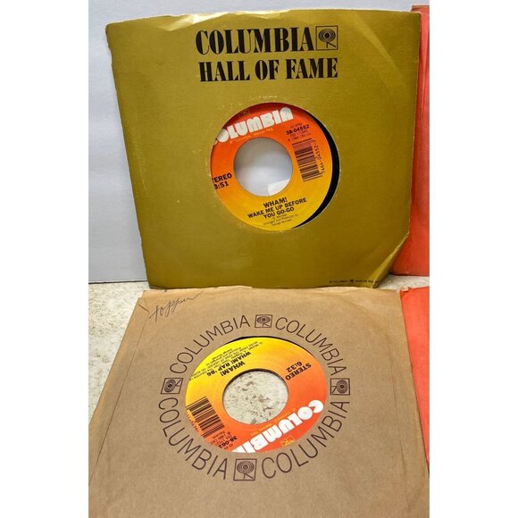 Wham! 45 Record Lot of 4 Pop Freedom Wake Me Up Edge of Heaven Blue - Picture 8 of 8